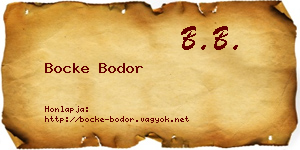 Bocke Bodor névjegykártya